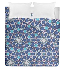 Islamic Ornament Texture, Texture With Stars, Blue Ornament Texture Duvet Cover Double Side (queen Size) by nateshop