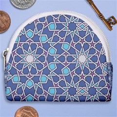 Islamic Ornament Texture, Texture With Stars, Blue Ornament Texture Horseshoe Style Canvas Pouch by nateshop