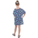 Islamic Ornament Texture, Texture With Stars, Blue Ornament Texture Kids  One Piece Chiffon Dress View2