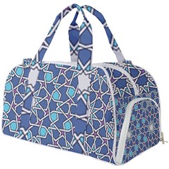 Islamic Ornament Texture, Texture With Stars, Blue Ornament Texture Burner Gym Duffel Bag by nateshop