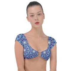 Islamic Ornament Texture, Texture With Stars, Blue Ornament Texture Cap Sleeve Ring Bikini Top by nateshop