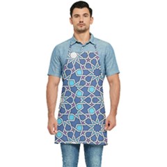 Islamic Ornament Texture, Texture With Stars, Blue Ornament Texture Kitchen Apron