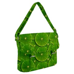 Lime Textures Macro, Tropical Fruits, Citrus Fruits, Green Lemon Texture Buckle Messenger Bag by nateshop