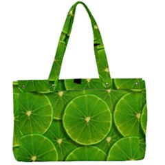 Lime Textures Macro, Tropical Fruits, Citrus Fruits, Green Lemon Texture Canvas Work Bag by nateshop