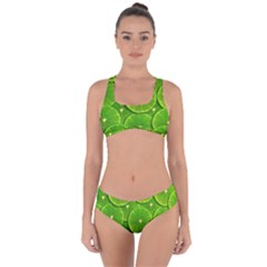 Lime Textures Macro, Tropical Fruits, Citrus Fruits, Green Lemon Texture Criss Cross Bikini Set by nateshop