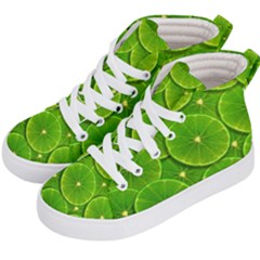 Lime Textures Macro, Tropical Fruits, Citrus Fruits, Green Lemon Texture Kids  Hi-top Skate Sneakers by nateshop