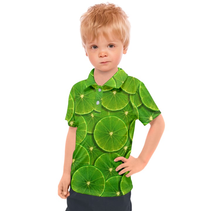 Lime Textures Macro, Tropical Fruits, Citrus Fruits, Green Lemon Texture Kids  Polo T-Shirt