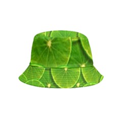 Lime Textures Macro, Tropical Fruits, Citrus Fruits, Green Lemon Texture Inside Out Bucket Hat (kids) by nateshop