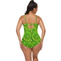 Lime Textures Macro, Tropical Fruits, Citrus Fruits, Green Lemon Texture Retro Full Coverage Swimsuit View4