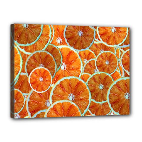 Oranges Patterns Tropical Fruits, Citrus Fruits Canvas 16  X 12  (stretched) by nateshop