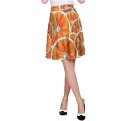 Oranges Patterns Tropical Fruits, Citrus Fruits A-line Skirt by nateshop