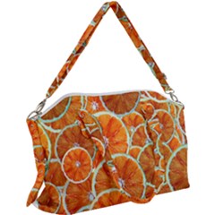 Oranges Patterns Tropical Fruits, Citrus Fruits Canvas Crossbody Bag