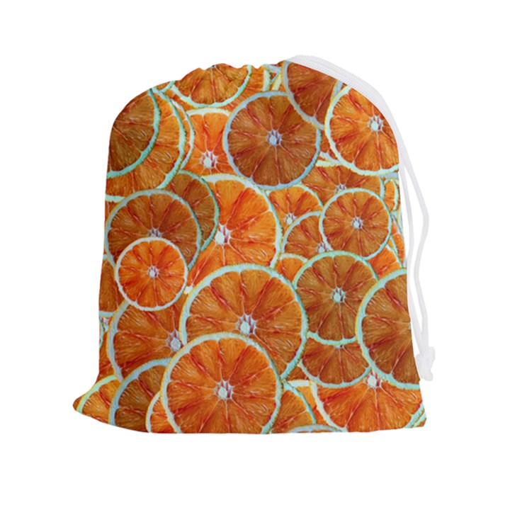 Oranges Patterns Tropical Fruits, Citrus Fruits Drawstring Pouch (2XL)