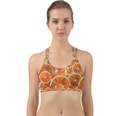 Oranges Patterns Tropical Fruits, Citrus Fruits Back Web Sports Bra by nateshop