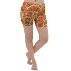 Oranges Patterns Tropical Fruits, Citrus Fruits Lightweight Velour Yoga Shorts by nateshop