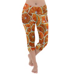 Oranges Patterns Tropical Fruits, Citrus Fruits Lightweight Velour Capri Yoga Leggings by nateshop