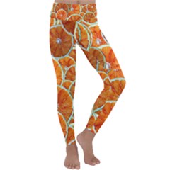 Oranges Patterns Tropical Fruits, Citrus Fruits Kids  Lightweight Velour Classic Yoga Leggings by nateshop