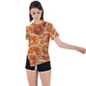 Oranges Patterns Tropical Fruits, Citrus Fruits Asymmetrical Short Sleeve Sports T-Shirt View1