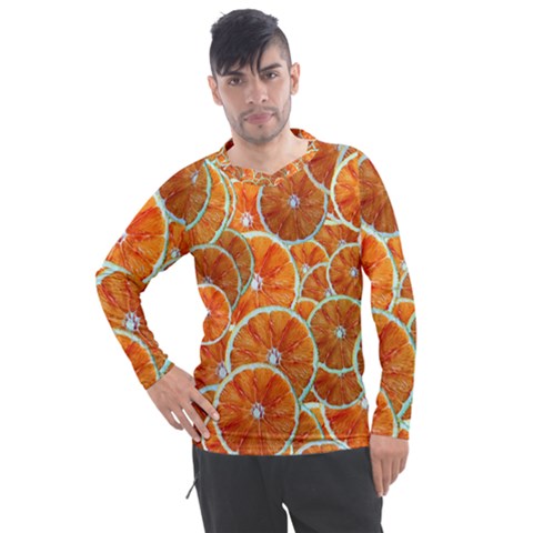 Oranges Patterns Tropical Fruits, Citrus Fruits Men s Pique Long Sleeve T-shirt by nateshop