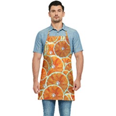 Oranges Patterns Tropical Fruits, Citrus Fruits Kitchen Apron by nateshop