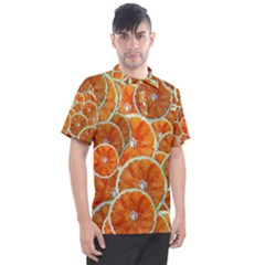 Oranges Patterns Tropical Fruits, Citrus Fruits Men s Polo T-shirt by nateshop