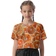 Oranges Patterns Tropical Fruits, Citrus Fruits Kids  Basic T-shirt by nateshop