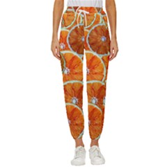 Oranges Patterns Tropical Fruits, Citrus Fruits Women s Cropped Drawstring Pants by nateshop