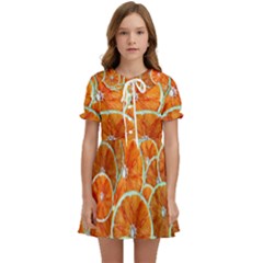 Oranges Patterns Tropical Fruits, Citrus Fruits Kids  Sweet Collar Dress by nateshop