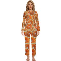 Oranges Patterns Tropical Fruits, Citrus Fruits Womens  Long Sleeve Lightweight Pajamas Set by nateshop