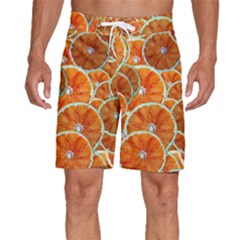 Oranges Patterns Tropical Fruits, Citrus Fruits Men s Beach Shorts by nateshop