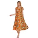 Oranges Patterns Tropical Fruits, Citrus Fruits V-Neck Drawstring Shoulder Sleeveless Maxi Dress View2