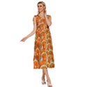 Oranges Patterns Tropical Fruits, Citrus Fruits V-Neck Drawstring Shoulder Sleeveless Maxi Dress View3