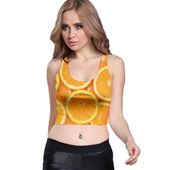 Oranges Textures, Close-up, Tropical Fruits, Citrus Fruits, Fruits Racer Back Crop Top by nateshop