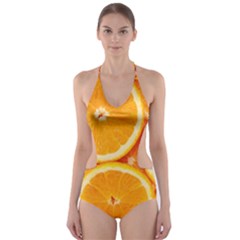 Oranges Textures, Close-up, Tropical Fruits, Citrus Fruits, Fruits Cut-out One Piece Swimsuit by nateshop