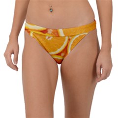 Oranges Textures, Close-up, Tropical Fruits, Citrus Fruits, Fruits Band Bikini Bottoms by nateshop