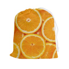 Oranges Textures, Close-up, Tropical Fruits, Citrus Fruits, Fruits Drawstring Pouch (2xl) by nateshop