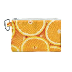 Oranges Textures, Close-up, Tropical Fruits, Citrus Fruits, Fruits Canvas Cosmetic Bag (medium) by nateshop