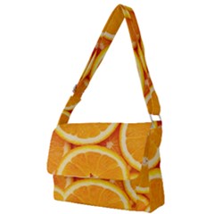 Oranges Textures, Close-up, Tropical Fruits, Citrus Fruits, Fruits Full Print Messenger Bag (s) by nateshop