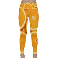 Oranges Textures, Close-up, Tropical Fruits, Citrus Fruits, Fruits Lightweight Velour Classic Yoga Leggings by nateshop