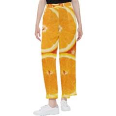 Oranges Textures, Close-up, Tropical Fruits, Citrus Fruits, Fruits Women s Pants  by nateshop