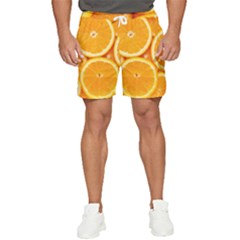 Oranges Textures, Close-up, Tropical Fruits, Citrus Fruits, Fruits Men s Runner Shorts by nateshop