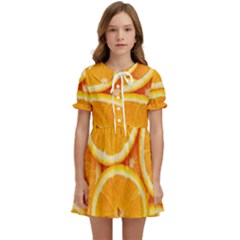 Oranges Textures, Close-up, Tropical Fruits, Citrus Fruits, Fruits Kids  Sweet Collar Dress by nateshop