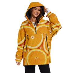 Oranges Textures, Close-up, Tropical Fruits, Citrus Fruits, Fruits Women s Ski And Snowboard Waterproof Breathable Jacket