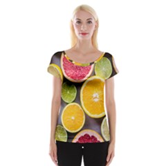 Oranges, Grapefruits, Lemons, Limes, Fruits Cap Sleeve Top by nateshop