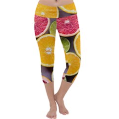 Oranges, Grapefruits, Lemons, Limes, Fruits Capri Yoga Leggings by nateshop