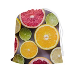 Oranges, Grapefruits, Lemons, Limes, Fruits Drawstring Pouch (2xl) by nateshop