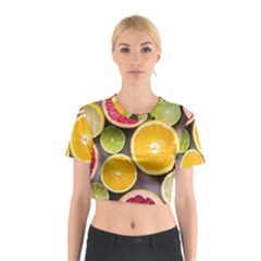 Oranges, Grapefruits, Lemons, Limes, Fruits Cotton Crop Top by nateshop