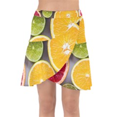 Oranges, Grapefruits, Lemons, Limes, Fruits Wrap Front Skirt