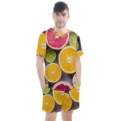 Oranges, Grapefruits, Lemons, Limes, Fruits Men s Mesh T-shirt And Shorts Set by nateshop