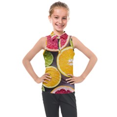 Oranges, Grapefruits, Lemons, Limes, Fruits Kids  Sleeveless Polo T-shirt